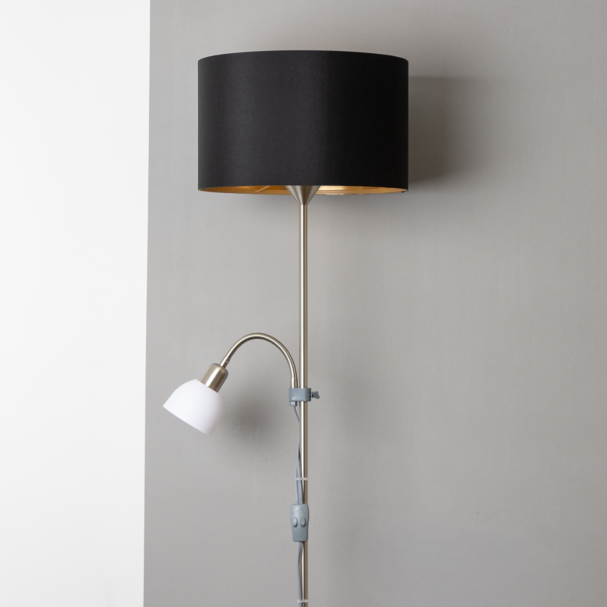 Brilagi - Stojací lampa CERIA 2v1 1xE27/100W/230V + 1xE14/25W matný chrom/černá