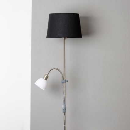 Brilagi - Stojací lampa CERIA 2v1 1xE27/100W/230V + 1xE14/25W matný chrom/černá