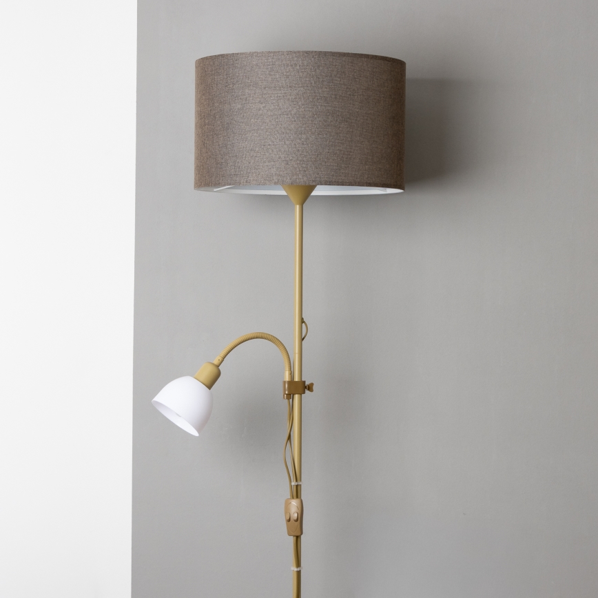 Brilagi - Stojací lampa CERIA 2v1 1xE27/100W/230V + 1xE14/25W zlatá/hnědá