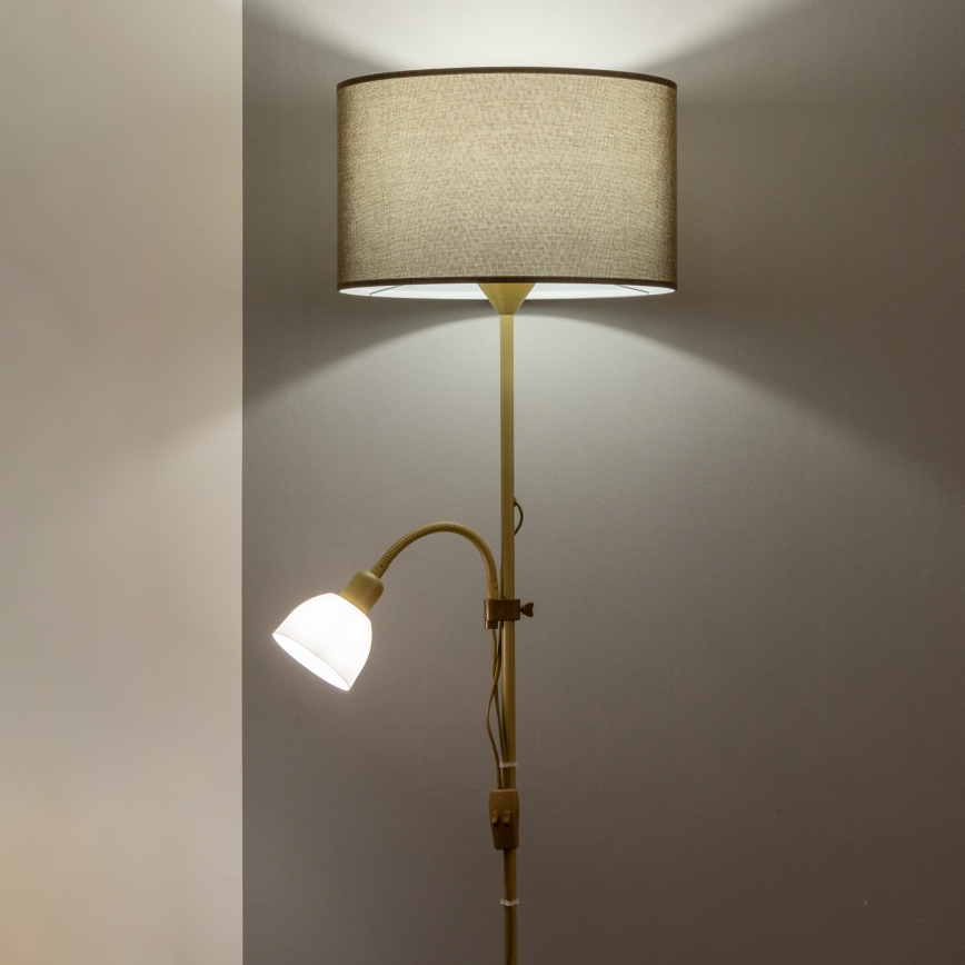 Brilagi - Stojací lampa CERIA 2v1 1xE27/100W/230V + 1xE14/25W zlatá/hnědá