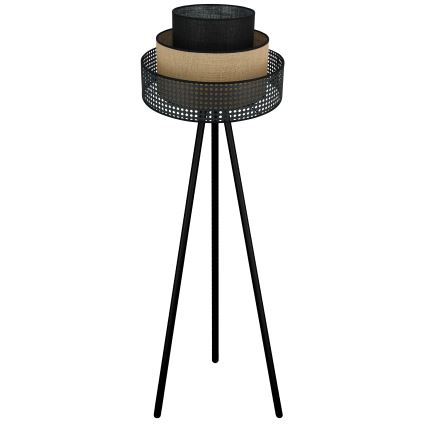 Brilagi - Stojací lampa DAKOTA LUNETA 1xE27/15W/230V černá/ratan