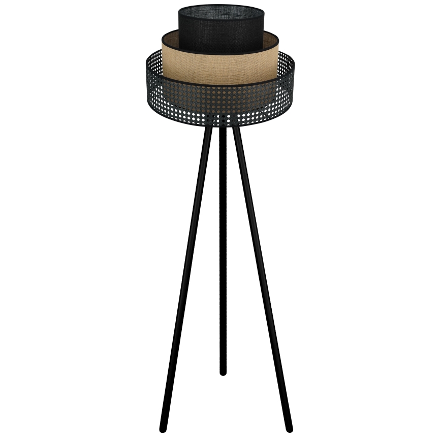 Brilagi - Stojací lampa DAKOTA LUNETA 1xE27/15W/230V černá/ratan