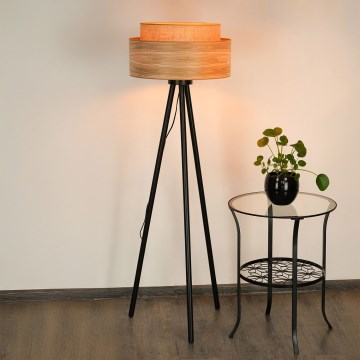 Brilagi - Stojací lampa MONTANA BOHO 1xE27/15W/230V hnědá/černá