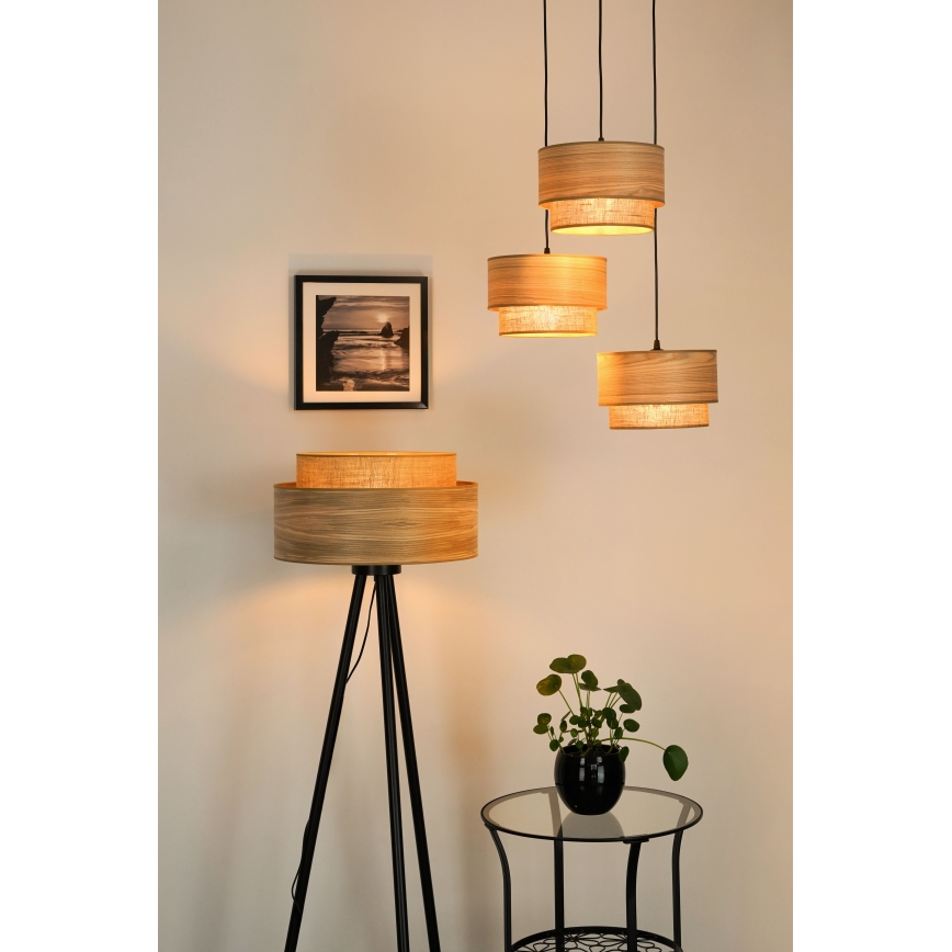 Brilagi - Stojací lampa MONTANA BOHO 1xE27/15W/230V hnědá/černá