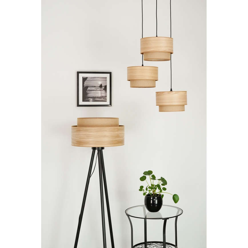 Brilagi - Stojací lampa MONTANA BOHO 1xE27/15W/230V hnědá/černá