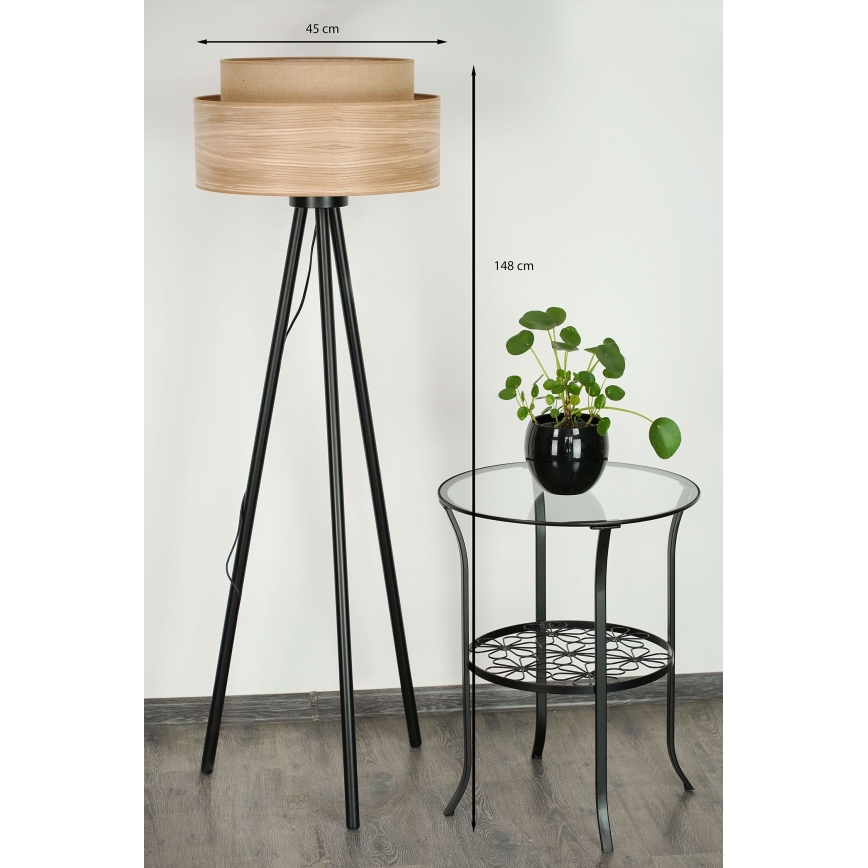 Brilagi - Stojací lampa MONTANA BOHO 1xE27/15W/230V hnědá/černá