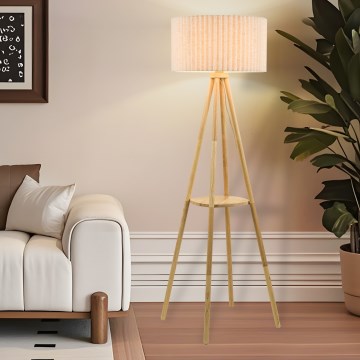 Brilagi - Stojací lampa NORDIC WAVE 1xE27/15W/230V kaučukovník/len