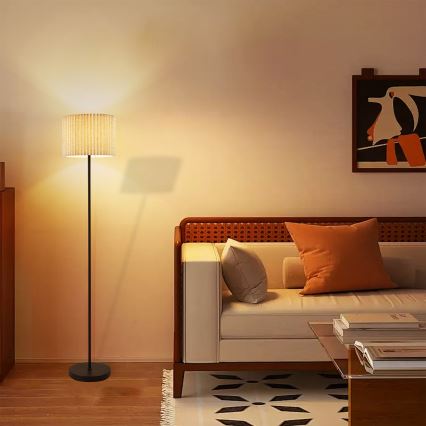 Brilagi - Stojací lampa NORDIC WAVE 1xE27/15W/230V len/černá