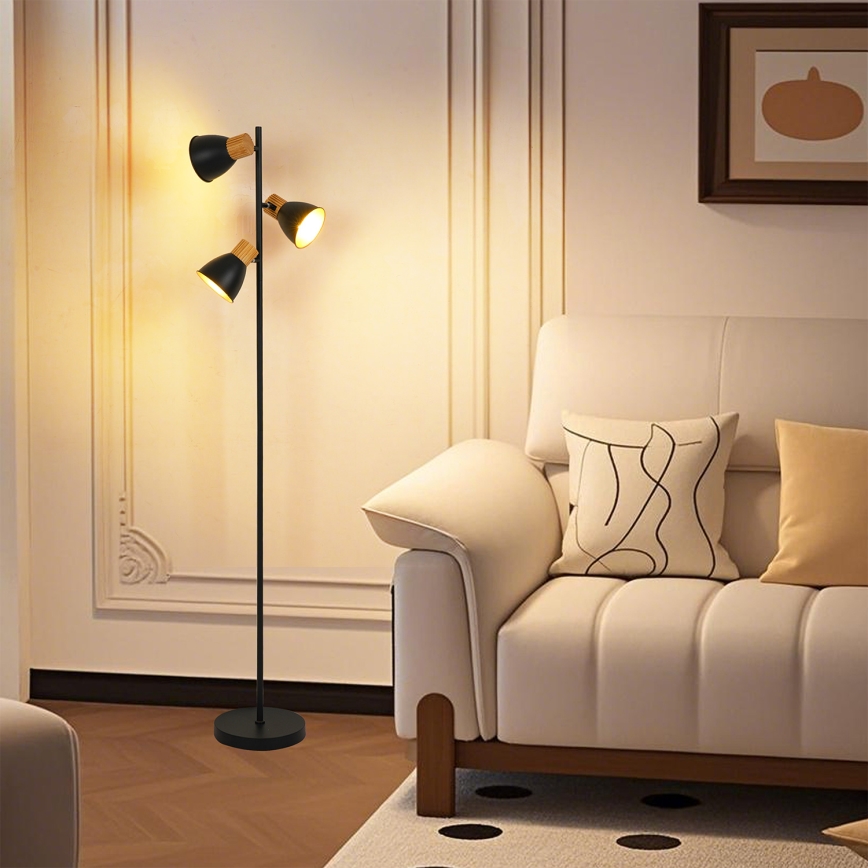 Brilagi - Stojací lampa ODENSE 3xE14/10W/230V kaučukovník/černá