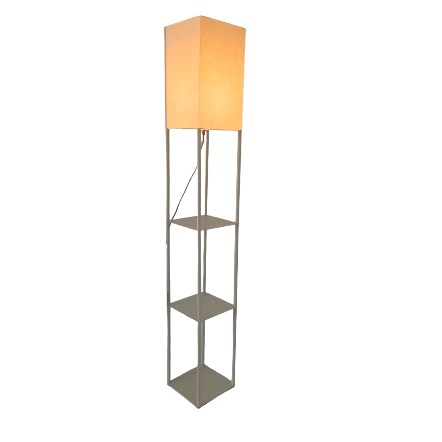 Brilagi - Stojací lampa s poličkami GRADUS 1xE27/40W/230V 150 cm šedá/béžová