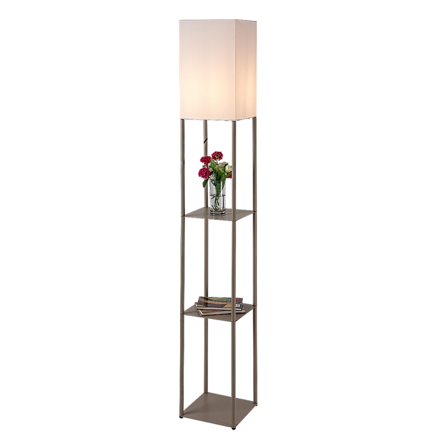 Brilagi - Stojací lampa s poličkami GRADUS 1xE27/40W/230V 150 cm šedá/béžová
