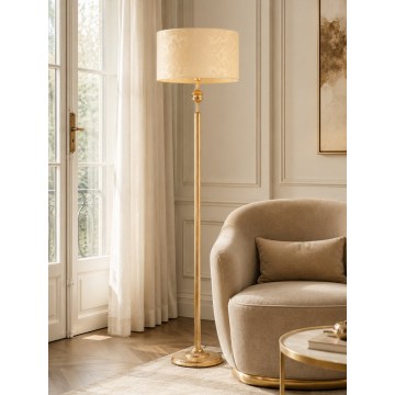 Brilagi - Stojací lampa SAPHIRE 1xE27/15W/230V krémová/zlatá/patina