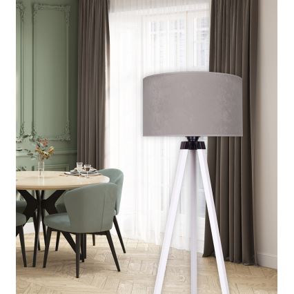 Brilagi - Stojací lampa VELVET 1xE27/60W/230V bílá/šedá