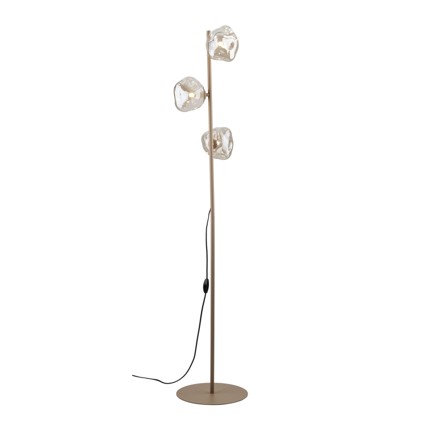 Brilagi - Stojací lampa VULCANO 3xG9/8W/230V béžová/kouřová béžová