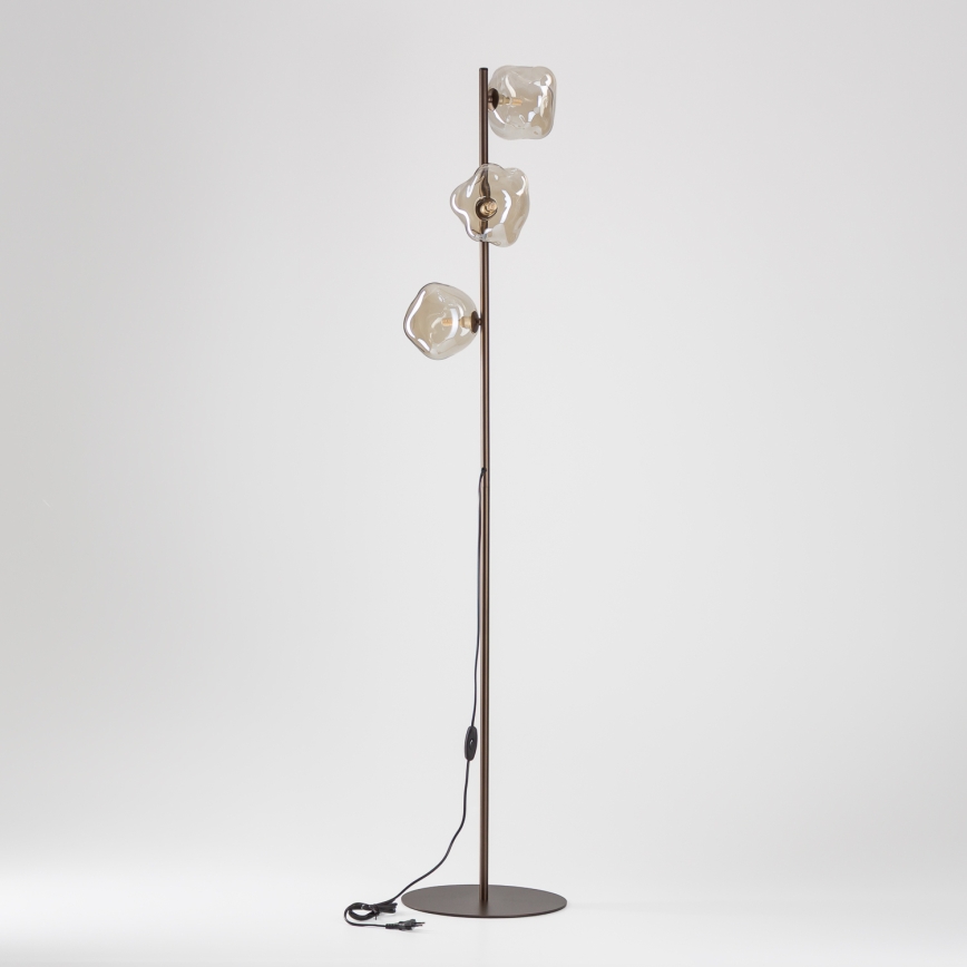 Brilagi - Stojací lampa VULCANO 3xG9/8W/230V bronzová/kouřová béžová