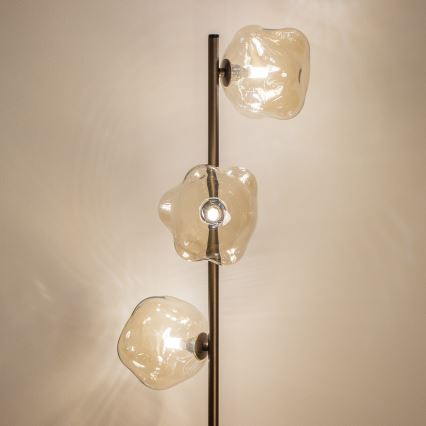 Brilagi - Stojací lampa VULCANO 3xG9/8W/230V bronzová/kouřová béžová