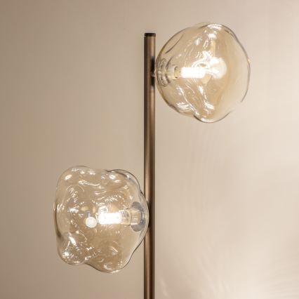 Brilagi - Stojací lampa VULCANO 3xG9/8W/230V bronzová/kouřová béžová