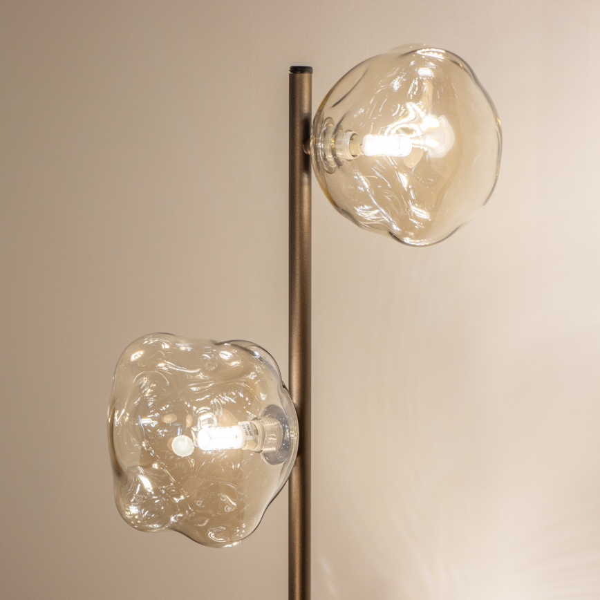 Brilagi - Stojací lampa VULCANO 3xG9/8W/230V bronzová/kouřová béžová