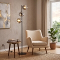 Brilagi - Stojací lampa VULCANO 3xG9/8W/230V černá/kouřová černá