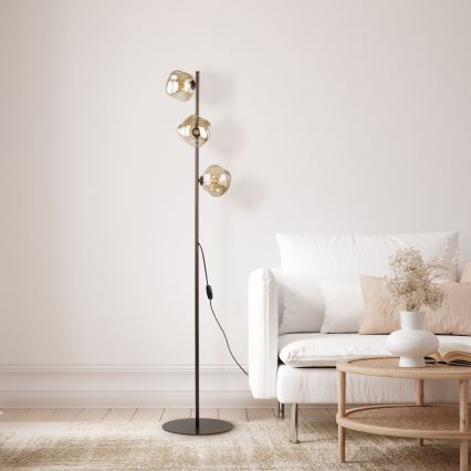 Brilagi - Stojací lampa VULCANO 3xG9/8W/230V hnědá/kouřová béžová