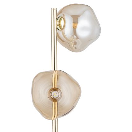 Brilagi - Stojací lampa VULCANO 3xG9/8W/230V zlatá/kouřová béžová