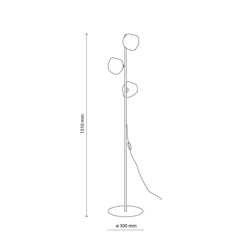 Brilagi - Stojací lampa VULCANO 3xG9/8W/230V zlatá/kouřová béžová