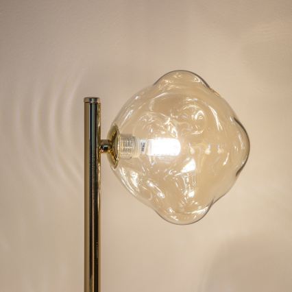 Brilagi - Stojací lampa VULCANO 3xG9/8W/230V zlatá/kouřová béžová