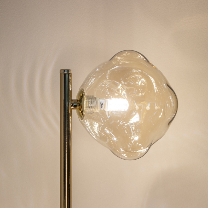 Brilagi - Stojací lampa VULCANO 3xG9/8W/230V zlatá/kouřová béžová