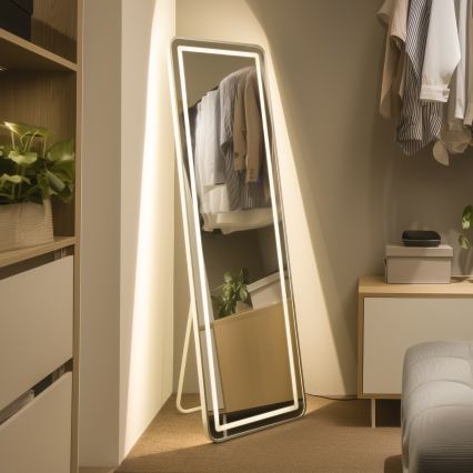 Brilagi - Stojací zrcadlo BELLEZA LED/42W/230V 160x50 cm IP44 CRI 90 stmívatelné + CCT