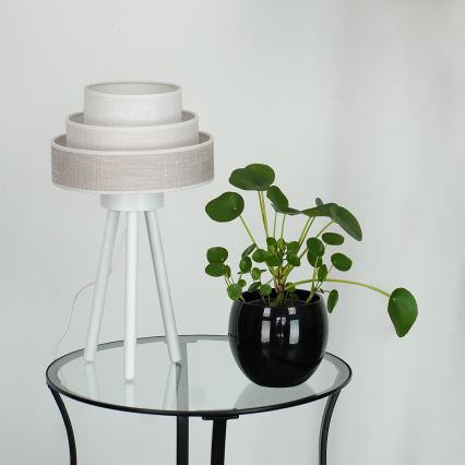 Brilagi - Stolní lampa ALASKA LUNETA 1xE27/15W/230V šedá/krémová