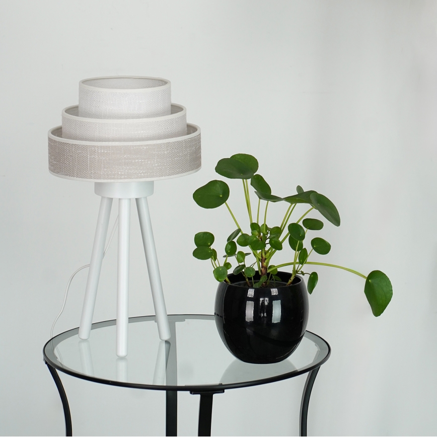 Brilagi - Stolní lampa ALASKA LUNETA 1xE27/15W/230V šedá/krémová