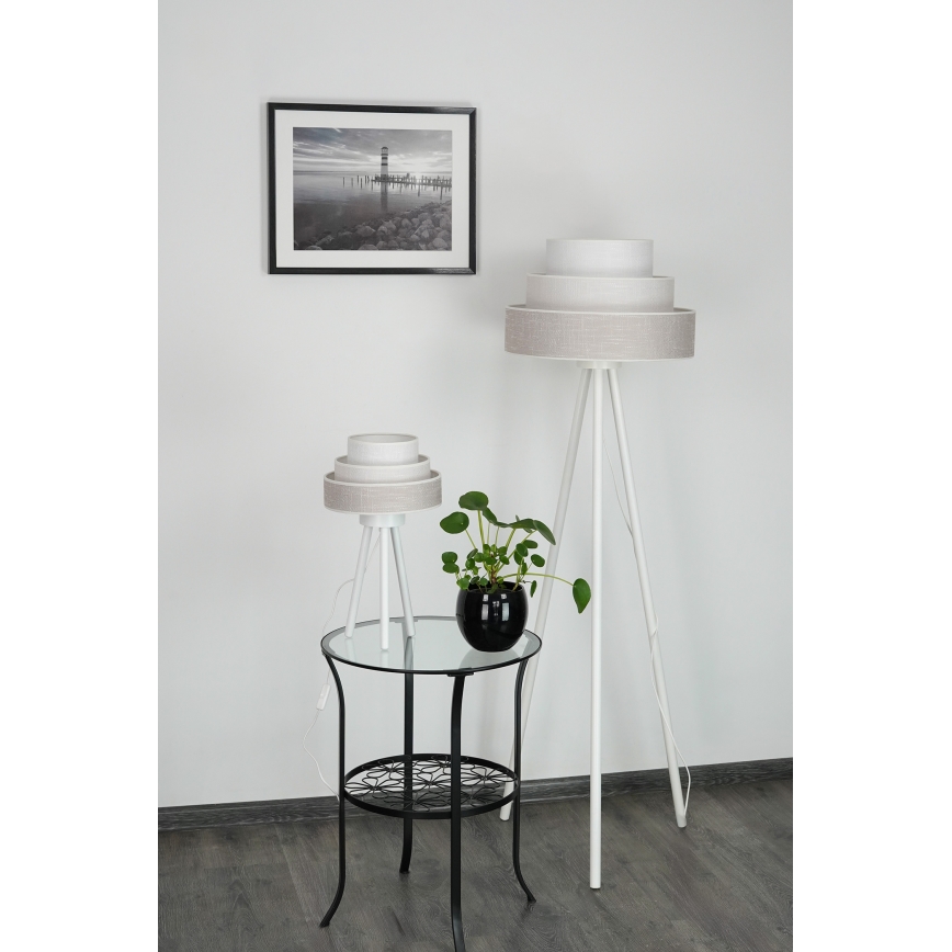 Brilagi - Stolní lampa ALASKA LUNETA 1xE27/15W/230V šedá/krémová