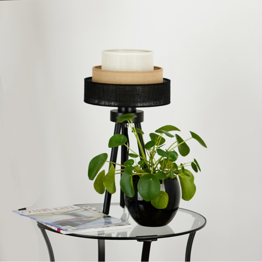 Brilagi - Stolní lampa ASPEN LUNETA 1xE27/15W/230V černá/béžová/krémová