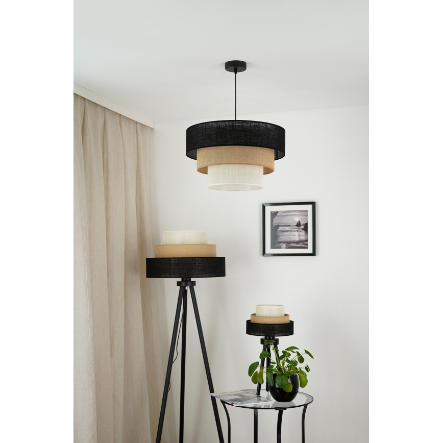 Brilagi - Stolní lampa ASPEN LUNETA 1xE27/15W/230V černá/béžová/krémová