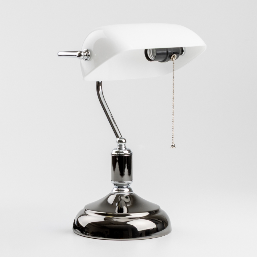 Brilagi - Stolní lampa BANK OFFICE 1xE27/60W/230V černá/stříbrná/bílá