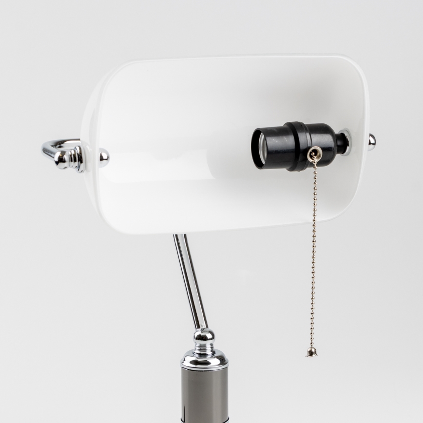 Brilagi - Stolní lampa BANK OFFICE 1xE27/60W/230V černá/stříbrná/bílá