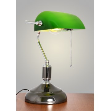 Brilagi - Stolní lampa BANK OFFICE 1xE27/60W/230V černá/stříbrná/zelená