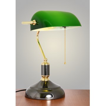 Brilagi - Stolní lampa BANK OFFICE 1xE27/60W/230V černá/zlatá/zelená
