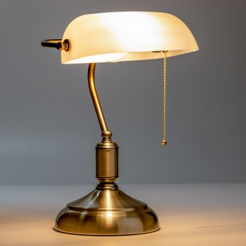 Brilagi - Stolní lampa BANK OFFICE 1xE27/60W/230V mosaz/bílá