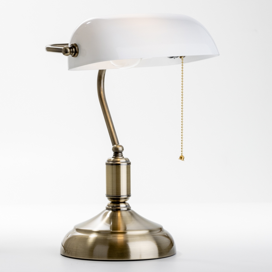 Brilagi - Stolní lampa BANK OFFICE 1xE27/60W/230V mosaz/bílá