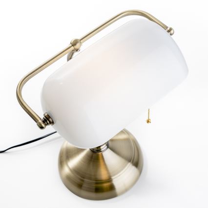 Brilagi - Stolní lampa BANK OFFICE 1xE27/60W/230V mosaz/bílá