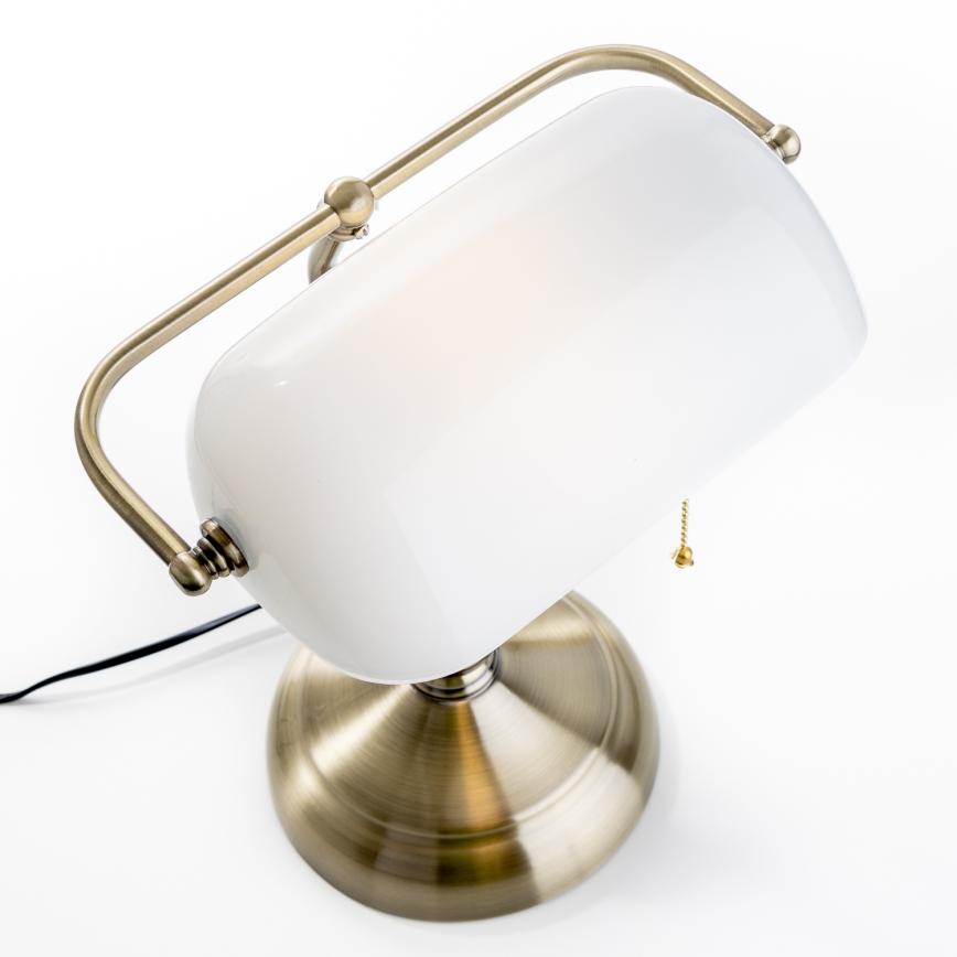 Brilagi - Stolní lampa BANK OFFICE 1xE27/60W/230V mosaz/bílá