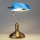 Brilagi - Stolní lampa BANK OFFICE 1xE27/60W/230V mosaz/modrá