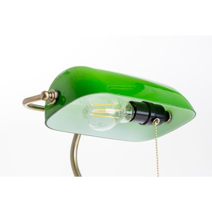 Brilagi - Stolní lampa BANK OFFICE 1xE27/60W/230V mosaz/zelená