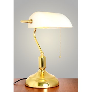 Brilagi - Stolní lampa BANK OFFICE 1xE27/60W/230V zlatá/bílá
