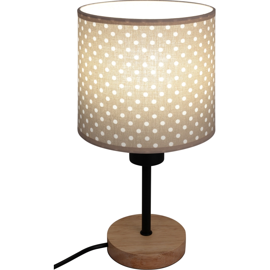 Brilagi - Dětská stolní lampa BOBO WOOD 1xE27/25W/230V dub/černá/béžová/puntíky