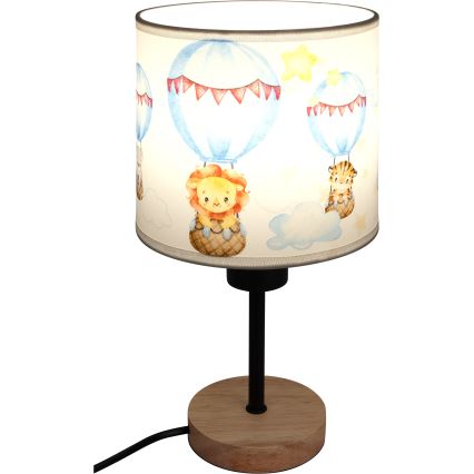Brilagi - Dětská stolní lampa BOBO WOOD 1xE27/25W/230V dub/černá/bílá/zvířátka
