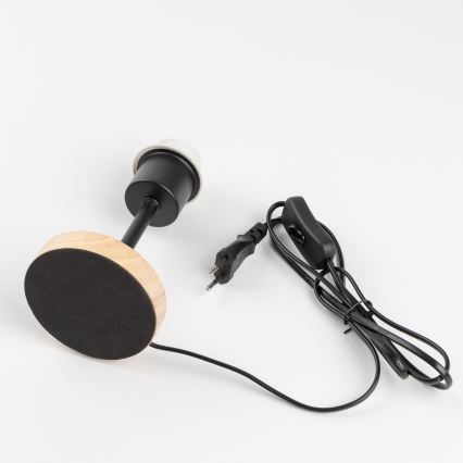 BRILAGI - Dětská stolní lampa BOBO WOOD 1xE27/25W/230V dub/černá/růžová
