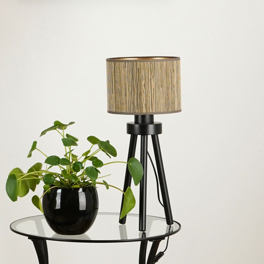 Brilagi - Stolní lampa BOSTON ROLLER 1xE27/15W/230V sláma hnědá/zlatá