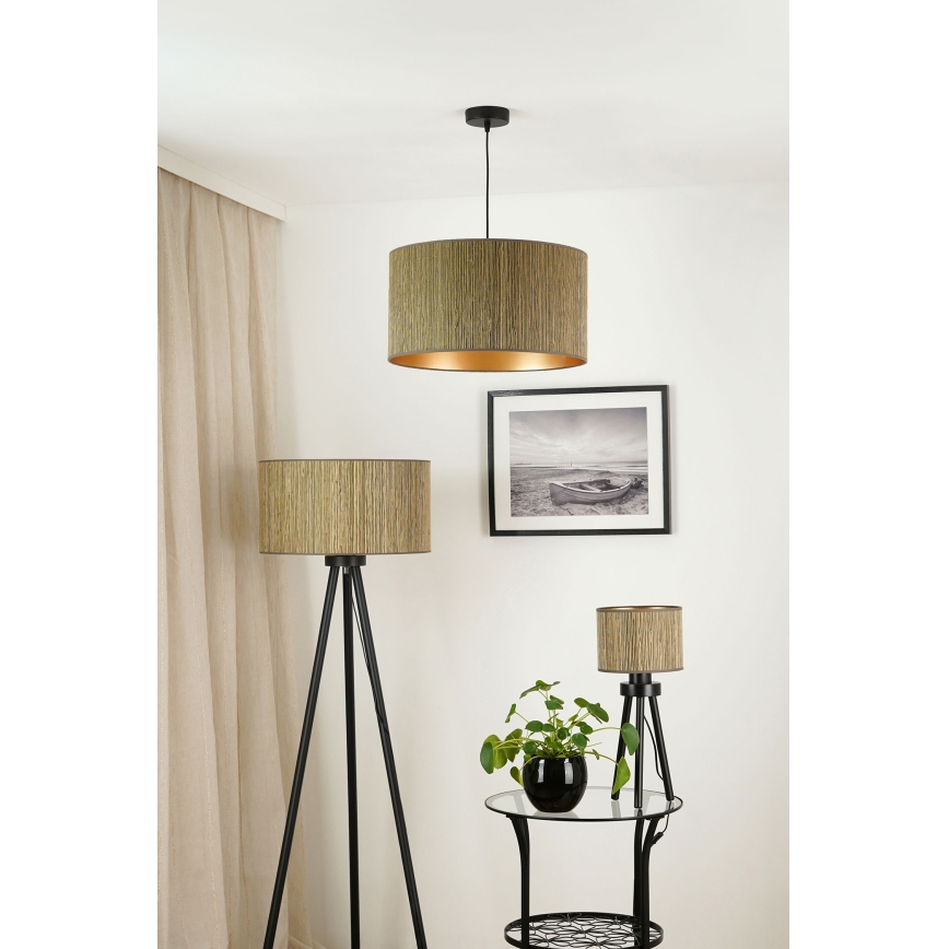 Brilagi - Stolní lampa BOSTON ROLLER 1xE27/15W/230V sláma hnědá/zlatá